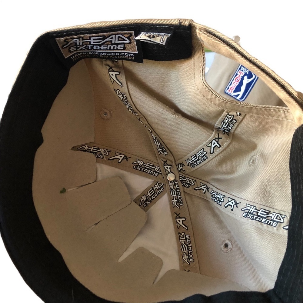 NWOT Ahead Extreme Fit Unisex Adjustable Fit PGA Tour Khaki Ball Cap - Picture 4 of 4